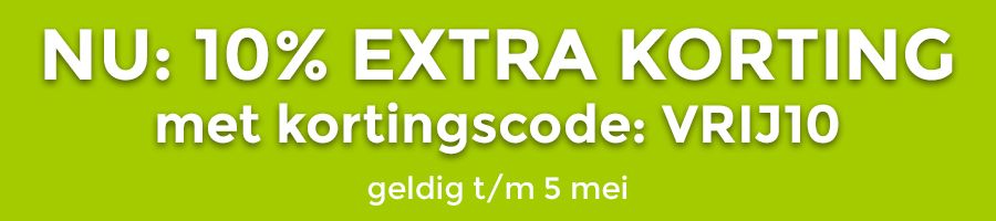 Nu 10% KORTING op je complete bestelling bij vloerloods.nl met de kortingscode: VRIJ10