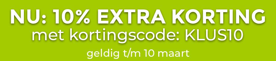 Nu 10% KORTING op je complete bestelling bij vloerloods.nl met de kortingscode: KLUS10